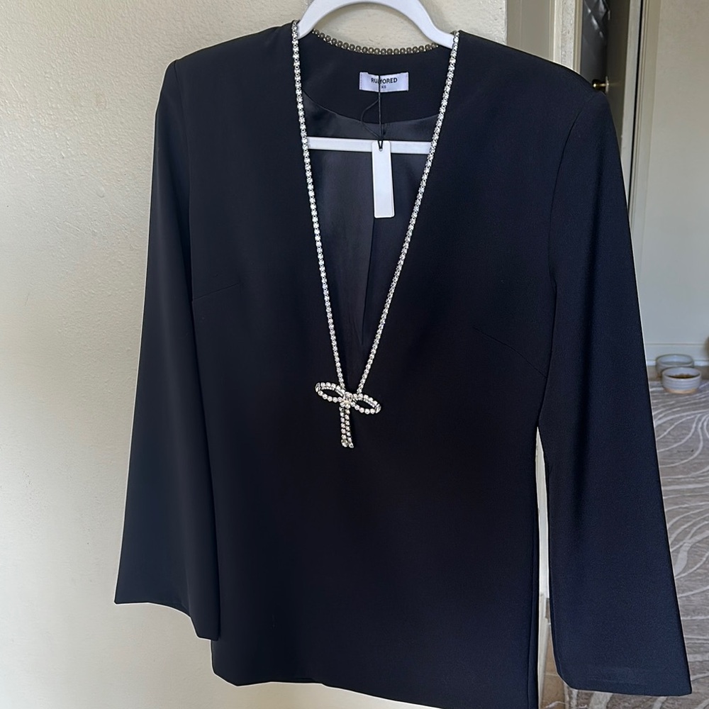 Black Long Sleeve Mini Dress